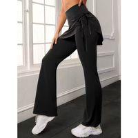 Kadın Yüksek Belli Yandan Büzgülü Paçaya Doğru Geniş Dalgıç Tayt