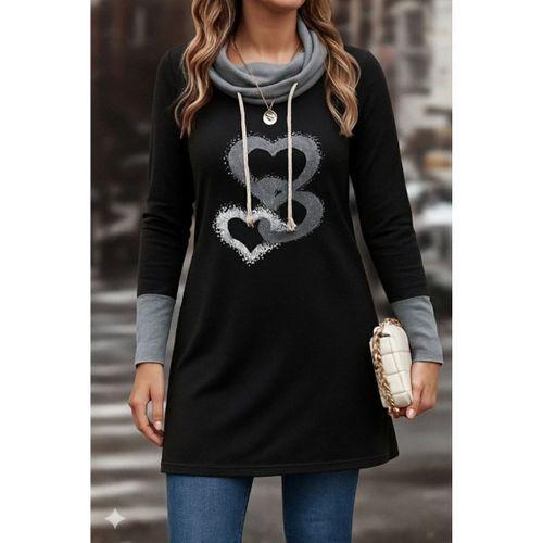 Kadın Uzun Kollu Balıkçı Yaka Bağcıklı Iki Iplik Elbise