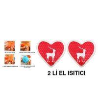 2 Adet Kalpli Geyikli Cep Sobası,El Isıtıcı,Sıcak Su Torbası Pvc 9Cm