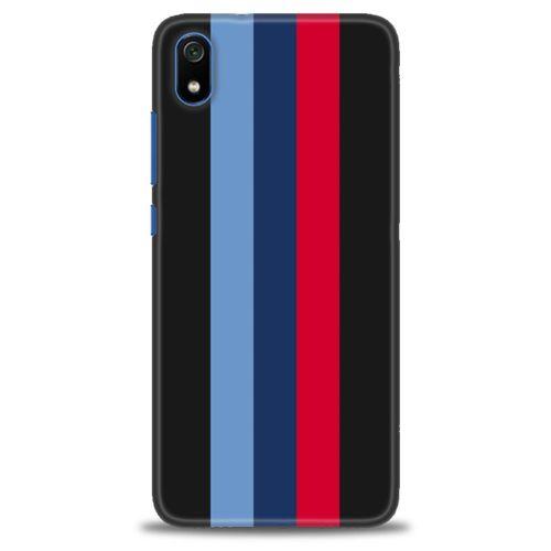 Xiaomi Redmi 7A Kılıf HD Baskılı Kılıf - Bordo Çubuk + Tam Ekran Koruyucu