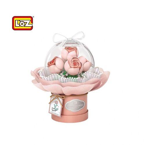 Eğitici Oyuncak LZ-1298 LOZ LEDLİ PEMBE GÜL BUKETİ 285 PARÇA BLOCK OYUNCAK