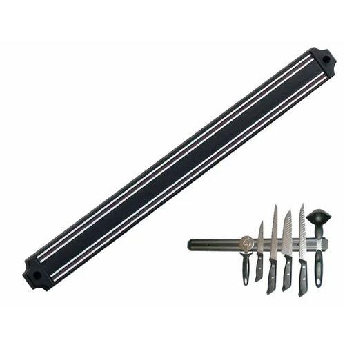 Mıknatıslı Bıçak Tutucu Stand - 38 Cm - Siyah - Paslanmaz Çelik - Mutfak Düzeni - Güvenli Bıçak Saklama - Tezgâh Düzeni - Modern Tasarım