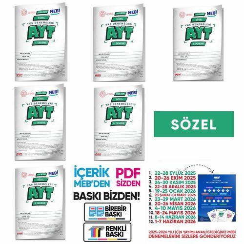 2026 ÖSYM YKS-AYT MEBİ OGM SÖZEL Deneme Paketi Güncel 6lı SET (Seri Deneme) BASKI ÜCRETİ