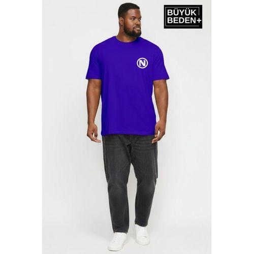 Erkek Büyük Beden N Baskılı 3xl-6xl Bisiklet Yaka Tshırt SPR26BTS510-19