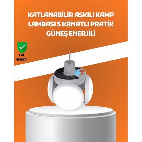 Çok Amaçlı Katlanabilir Güneş Enerjili Kamp Lambası – Masa Üstü Ve Asılabilir Kullanım