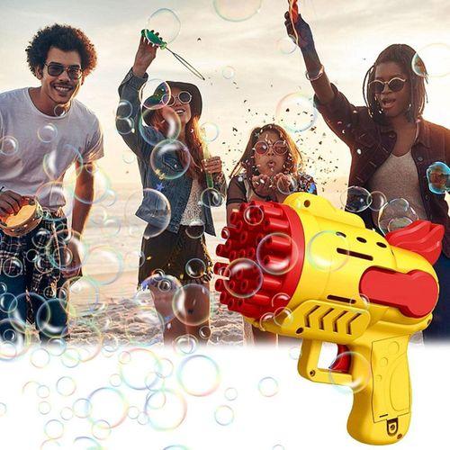 LED LİGHT 29 HOLES BUBBLES GUN 29 DELİKLİ ÇOKLU KÖPÜK ATAN TABANCA SARI KÖPÜK TABANCASI PİLLİ TABANCA