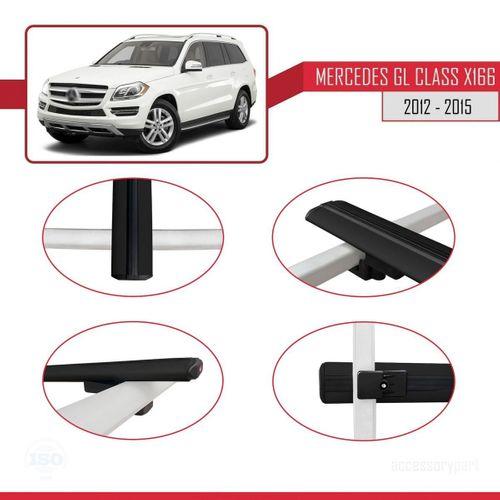 Mercedes GL Class (X166) 2012-2015 Arası ile uyumlu Basic Model Ara Atkı Tavan Barı SİYAH 3 ADET