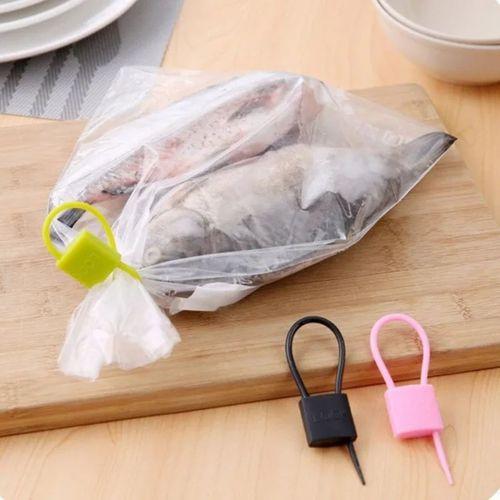 Kilit Şeklinde Silikon Kablo Ve Poşet Bağlama Atı (3'lü Set)