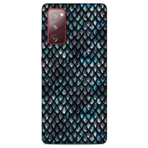 Samsung Galaxy S20 Fe Kılıf Dragons (10) Full Koruma Kılıfı Ejderha Skin Mavi Beyaz