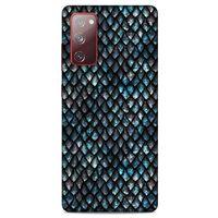 Samsung Galaxy S20 Fe Kılıf Dragons (10) Full Koruma Kılıfı Ejderha Skin Mavi Beyaz