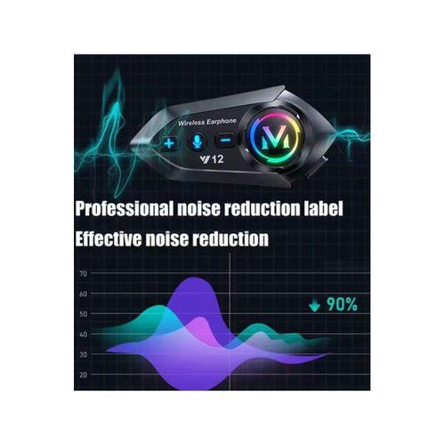 Y12  Motor Kask Kulaklık Rgb Modlu Radyolu Motosiklet Kulaklık 5.3 Bluetooth Intercom