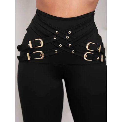 Kadın Yüksek Bel önden çapraz Kuş Göz Detaylı Dalgıç Tayt