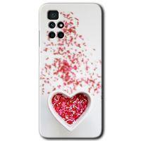 Redmi 10 Kılıf HD Desen Baskılı Arka Kapak - Kalpli Şekerleme + Kırılmaz Cam