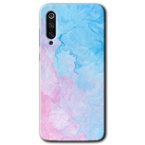 Xiaomi Mi 9 Kılıf HD Desen Baskılı Arka Kapak+Temperli Cam - Blue Art