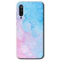 Xiaomi Mi 9 Kılıf HD Desen Baskılı Arka Kapak+Temperli Cam - Blue Art