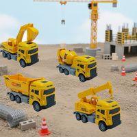 İş Makinaları Serisi - 4lü Set 12 cm  - Mikser Vinç Kamyon Kepçe Seti