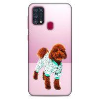Samsung Galaxy M31 Kılıf Köpek Kıyafetleri (33) Hybrid Kılıf Poodle Pijama