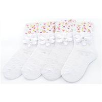 Ekinoks 4 Lü Taşlı-Çiçekli Yarım Konç Kız Çocuk Çorap