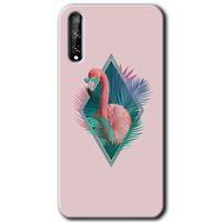 Huawei Y8P Kılıf HD Desen Baskılı Arka Kapak + Temperli Cam - Flamingo