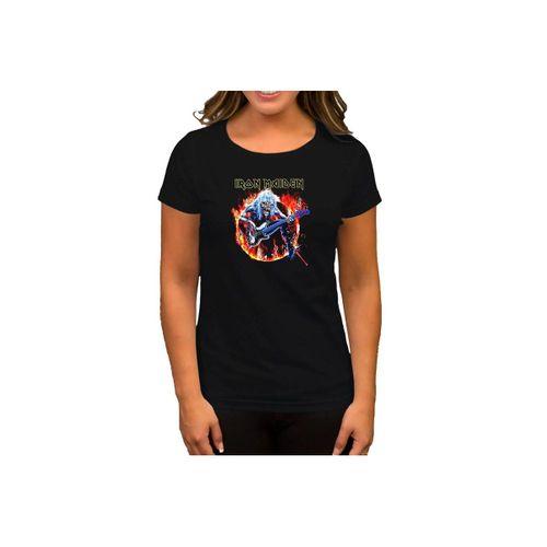 Iron Maiden Fire Siyah Kadın Tişört