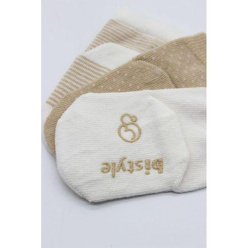 Bistyle Bistyle Puanlı Kaymaz Penye Soket Çorap 3'Lü BS10108 Bej