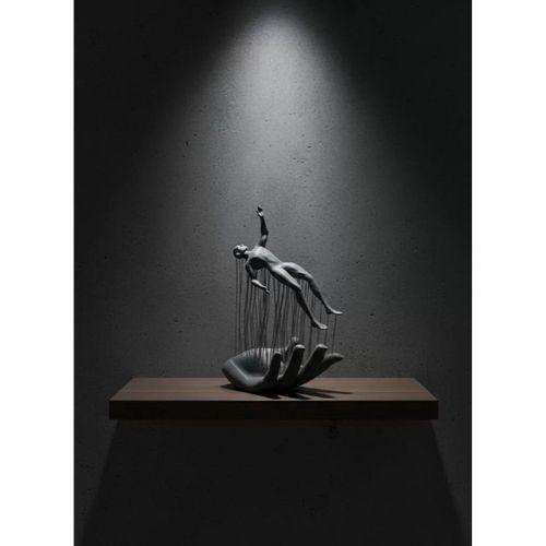 Gri El İnsan Figürü Minimal Ve Anlamlı Dekoratif Biblo Modern Ev Dekorasyonu