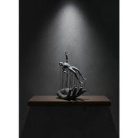 Gri El İnsan Figürü Minimal Ve Anlamlı Dekoratif Biblo Modern Ev Dekorasyonu