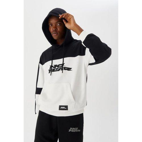 No Fear Erkek Sweatshirt Kapüşonlu Siyah Beyaz M500272