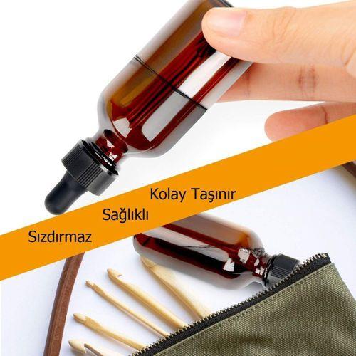 Amber Cam Şişe 10ml Beyaz Kapak Cam Damlalıklı Dereceli