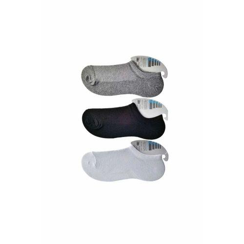 Siyah Gri ve Beyaz Erkek Görünmez Çorap 6 çift