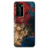 MRCİLETİSİM Huawei P40 Pro Kılıf HD Desen Baskılı Arka Kapak + Temperli Cam - Karma Boyalar