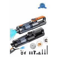 Işıklı Araç Süpürgesi Kablosuz 22.000 Pascal Çekim Gücü Vakum Ve Üfleme 2in1 10başlık Metal Filtreli