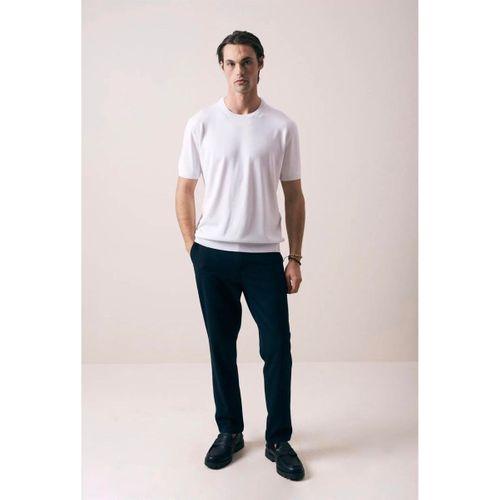 Kwon Bisiklet Yaka Basic Kısa Kollu İnce Triko Erkek T-Shirt - Ekru