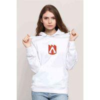 Apex Logo Baskılı Beyaz Kadın Kapşonlu Sweatshirt