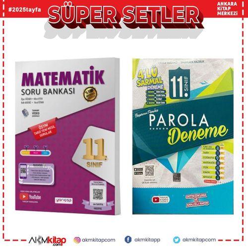 Yarı Çap 11.Sınıf Matematik Soru Bankası ve Evrensel Sarmal 4 lü Deneme Seti 2 Kitap