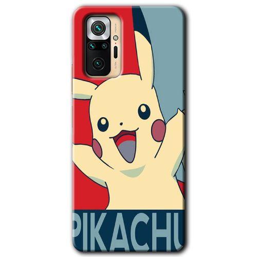 Redmi Note 10 Pro Kılıf HD Desen Baskılı Arka Kapak - Pikaçhu + Kırılmaz Cam