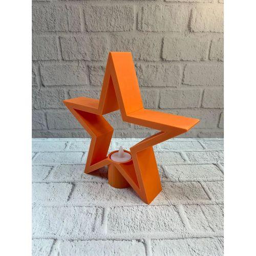 Turuncu Yıldız Mumluk Loş Işık Salon Dekoru