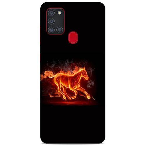 Lopard Samsung Galaxy A21s Uyumlu Kılıf FireX (28) Arka Kapak Ateşli At