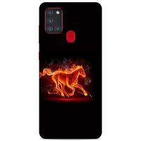 Lopard Samsung Galaxy A21s Uyumlu Kılıf FireX (28) Arka Kapak Ateşli At