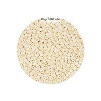 Beyaz Renk 4 mm Yaklaşık 660 adet / 60 gram Cam Boncuk Oya Yazma Bileklik ve Kolye