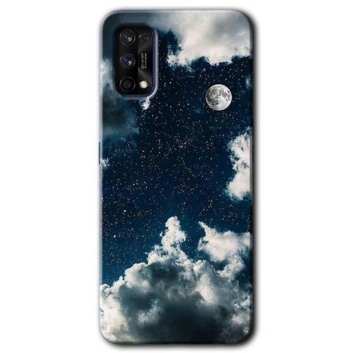 MRCİLETİSİM Realme 7 Pro Kılıf Baskılı Kapak - Gece Gökyüzü + 5D Tam Kaplayan Cam