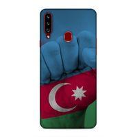 Samsung Galaxy A20s Uyumlu Kılıf Azarbaijan (19) Kılıfları Yumruk Bayrak