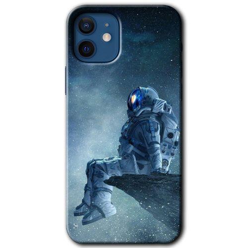 iPhone 12 Mini Kılıf HD Desen Baskılı Arka Kapak - Astronot Yalnızlığı
