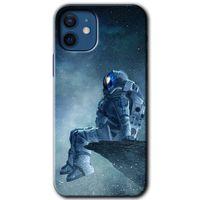 iPhone 12 Mini Kılıf HD Desen Baskılı Arka Kapak - Astronot Yalnızlığı