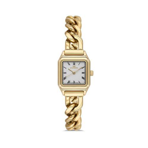 Ferro FL40132A-B Quartz Çelik Altın Rengi 21 mm Kadın Kol Saati