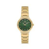 Ferro FL40140A-B6 Quartz Çelik Altın Rengi Yeşil Kadran 31 mm Kadın Kol Saati