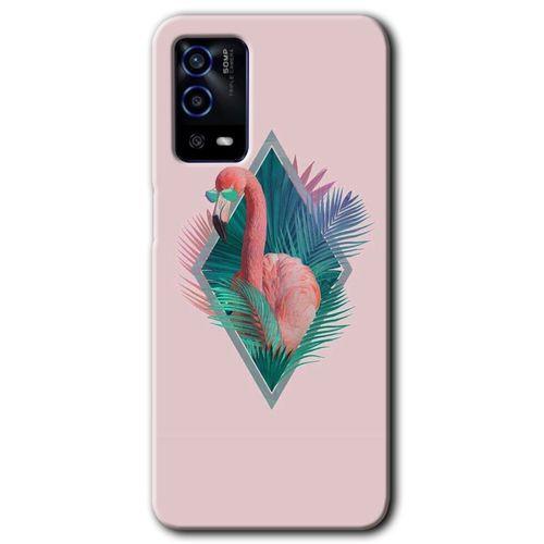 OPPO Oppo A55 Kılıf HD Desen Baskılı Arka Kapak - Flamingo