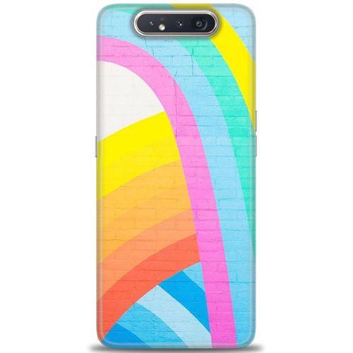 Samsung Galaxy A80 Kılıf HD Baskılı Kılıf - Renkli Duvar + Tam Ekran Koruyucu