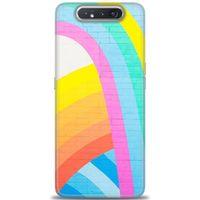 Samsung Galaxy A80 Kılıf HD Baskılı Kılıf - Renkli Duvar + Tam Ekran Koruyucu