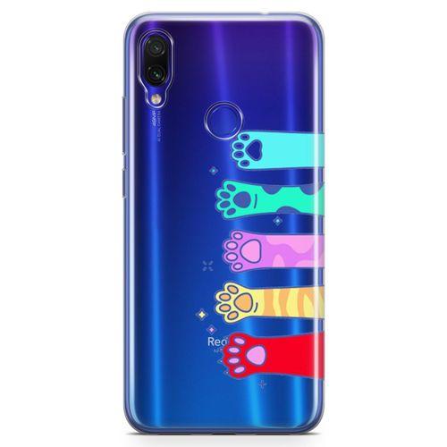 Xiaomi Redmi Note 7 Kılıf Renkli Patiler Arka Kapak Koruma Desenli Full Koruyucu